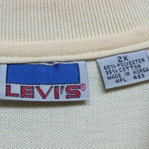 Vintage Levi’s Yellow Polo Shirt Men’s 2X Made in Korea Pique Short Sleeve 90s